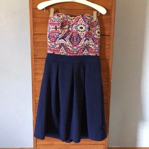 Casual, semi formal strapless dress